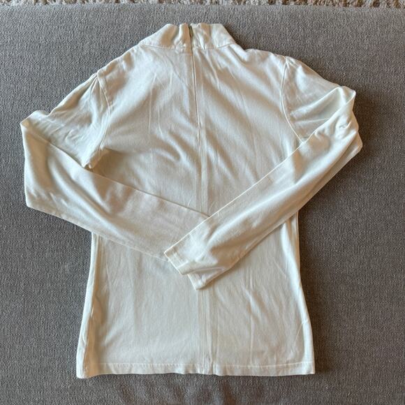 Kenzo Kids Embroidered Floral Long Sleeve Mock Neck Top Cream Size 12 Luxury - Picture 2 of 6